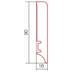 90x16mm P61 FOIL Listwa przypodłogowa drewniana laminowana biała