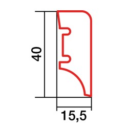 40x15.5mm P4P FOIL Listwa przypodłogowa drewniana laminowana biała