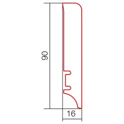 BARLINEK 90x16mm P61 FOIL Listwa przypodłogowa drewniana do malowania P6118101A