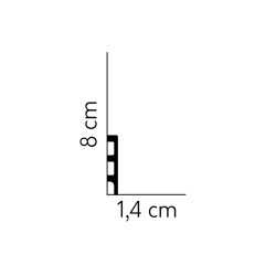 80x14mm MD014 Listwa przypodłogowa poliuretanowa do malowania