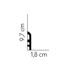 97x18mm MD355 Listwa przypodłogowa poliuretanowa do malowania