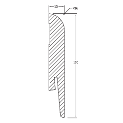 100x15mm LO4 Listwa przypodłogowa MDF do malowania