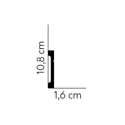 108x16mm MD356 PREMIUM Listwa przypodłogowa poliuretanowa biała