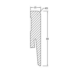 80x15mm LO9 Listwa przypodłogowa MDF Czarna laminowana