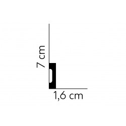 70x16mm MD359B PREMIUM Listwa przypodłogowa poliuretanowa czarna