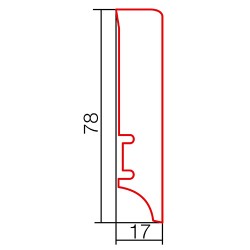BARLINEK 78x17mm P78 FOIL Listwa przypodłogowa drewniana laminowana czarna P7828101A