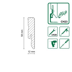 58x12mm FU054 Listwa przypodłogowa MDF do malowania