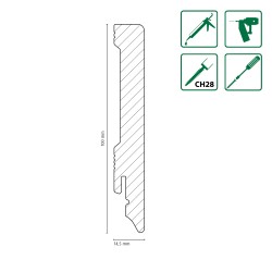 100MM K0209L1 RAL9003 biała listwa przypodłogowa z polistyrenu