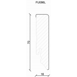 70mm ''FU086'' Listwa przypodłogowa MDF biała laminowana