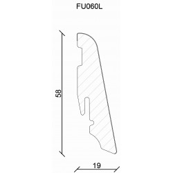 58x19mm FU060 Listwa przypodłogowa MDF do malowania