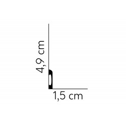 49x15mm MD004 Listwa przypodłogowa poliuretanowa do malowania