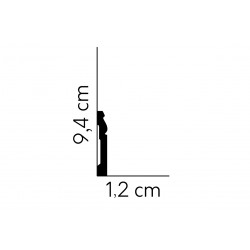 94x12mm MD094 Listwa przypodłogowa poliuretanowa do malowania