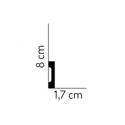 80x17mm MD008 Listwa przypodłogowa poliuretanowa do malowania