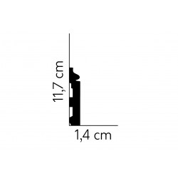 117x14mm MD358  Listwa przypodłogowa poliuretanowa do malowania