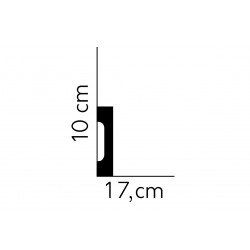 100x17mm MD009 PREMIUM Listwa przypodłogowa poliuretanowa biała