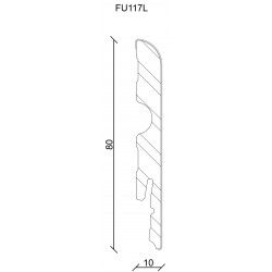 80x10mm FU117 Listwa przypodłogowa MDF do malowania