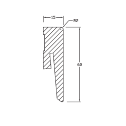 60x15mm LO1 Listwa przypodłogowa MDF do malowania