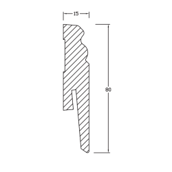 80x15mm LO3 Listwa przypodłogowa MDF do malowania