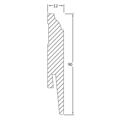 90x12mm LO7 Listwa przypodłogowa MDF do malowania