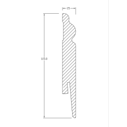 115x15mm LO11 Listwa przypodłogowa MDF biała laminowana